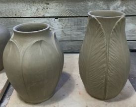 Freshly sculpted vases